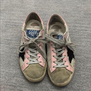 Golden Goose Pink and Beige Sneakers